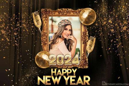 Happy New Year Photo Frame Online Editing 2024