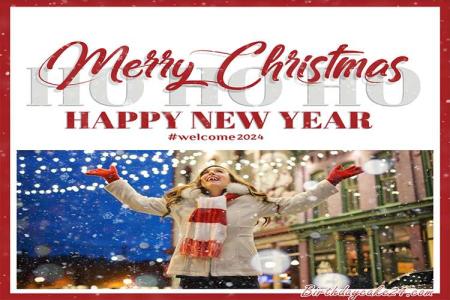 Christmas And New Year 2024 Photo Frame Online Editing
