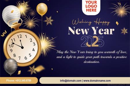 Professional New Year 2025 Greeting Card With Logo