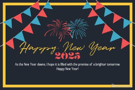 Create And Download Your Own New Year 2025 Greeting Cards for Free