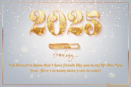 Glitter And Gold Happy New Year 2025 Cards