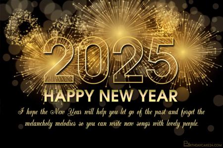 New Year 2025 Fireworks Wishes Cards Online Free