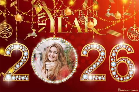 Sparkling Happy New Year Photo Frame
