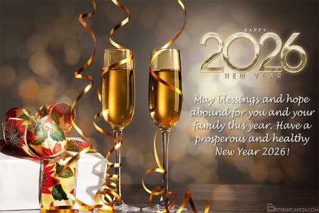 Champagne New Year's 2026 eCards & Greeting Cards Online