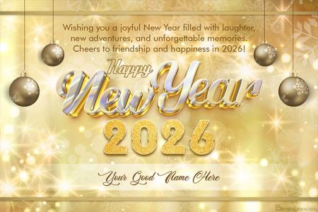 Happy New Year 2026 Cards With Name Edit