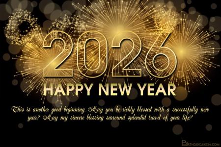 New Year 2026 Fireworks Wishes Cards Online Free