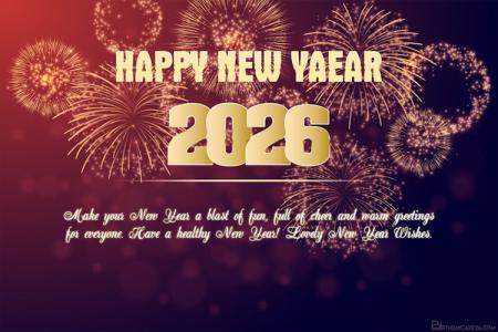 Sparkling Fireworks New Year Greeting Card 2026