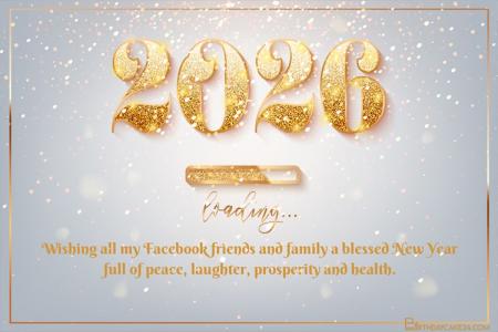 Glitter And Gold Happy New Year 2026 Cards