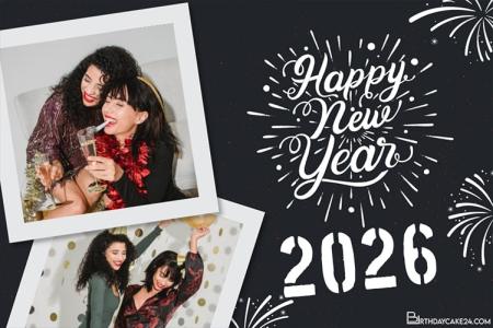 New Year 2026 Greetings With Double Photo Frames