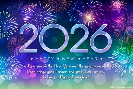 New Year Colorful Fireworks Card for 2026