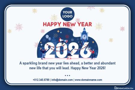 Create Custom Logo Happy New Year 2026 Greetings
