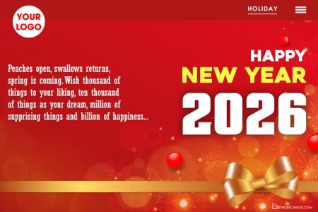 Design Happy New Year 2026 Greetings Image With Logo