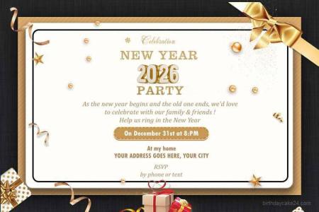 Free New Year 2026 Party Invitation Template
