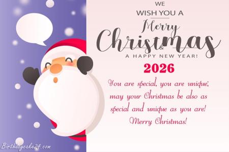 Christmas And New Year Wishes Card for 2026