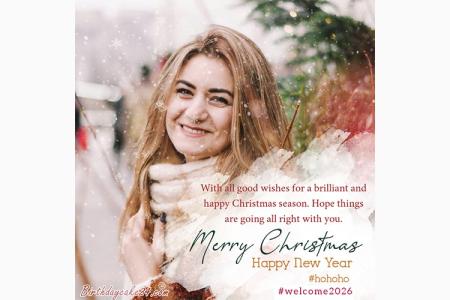 Merry Christmas And New Year 2026 Photo Frame Wishes