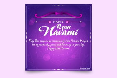 Create elegant purple Ram Navami greeting cards online