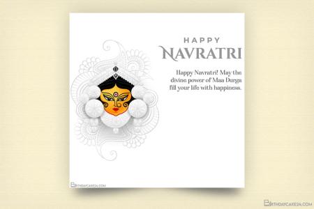 Create Free Online Navratri Greeting Cards with Maa Durga