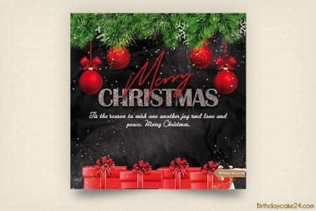 Gift Box Merry Christmas Wishes Card Online Free