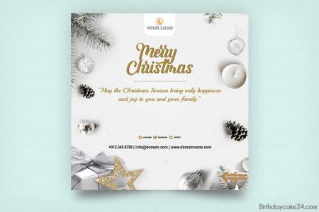 Realistic Corporate Christmas Card With Logo
