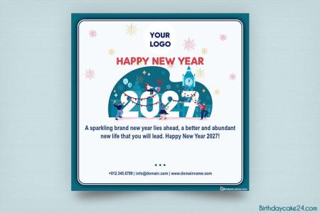 Create Custom Logo Happy New Year 2027 Greetings