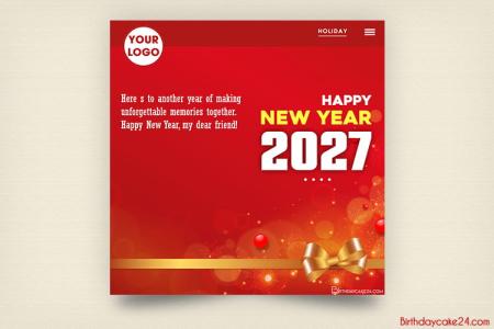 Design Happy New Year 2027 Greetings Image With Logo