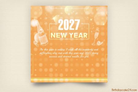 Glitter Gold Greeting Card Happy New Year 2027