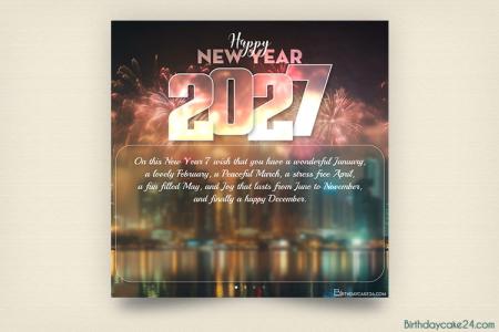 Happy New Year 2027 Wishes Card Maker With Fireworks