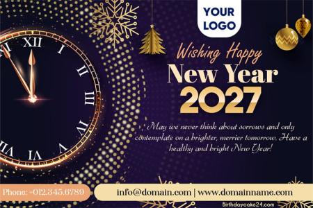 Professional New Year 2027 Greeting Card With Logo