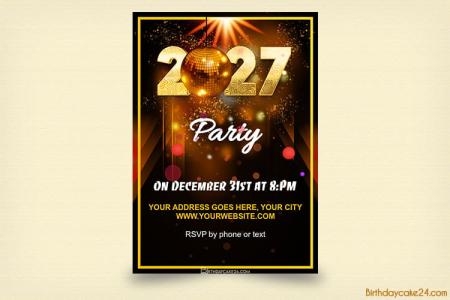 Create New Year 2027 Party Invitations Free