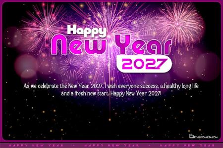 Fireworks Happy New Year 2027 Wishes Card Images Download