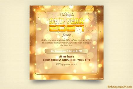 Free New Year 2027 Party Invitation Template