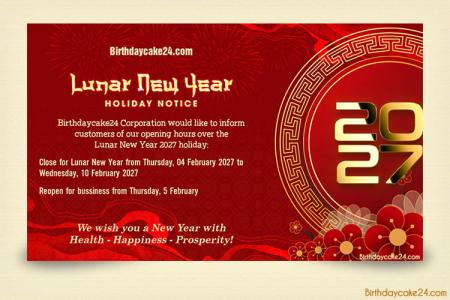 Lunar New Year 2027 Holiday Notice To Customer