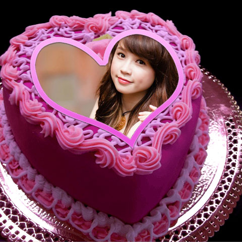 Birthday Cake With Photo Frame and Name Editor Online