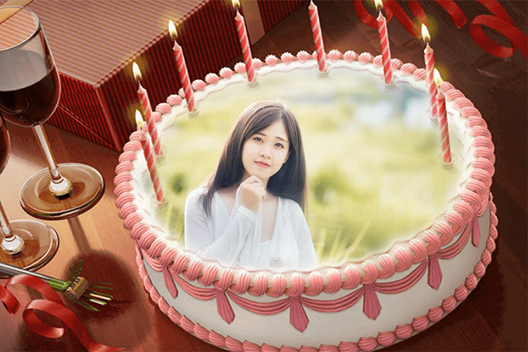 Birthday Cake With Photo Frame and Name Editor Online