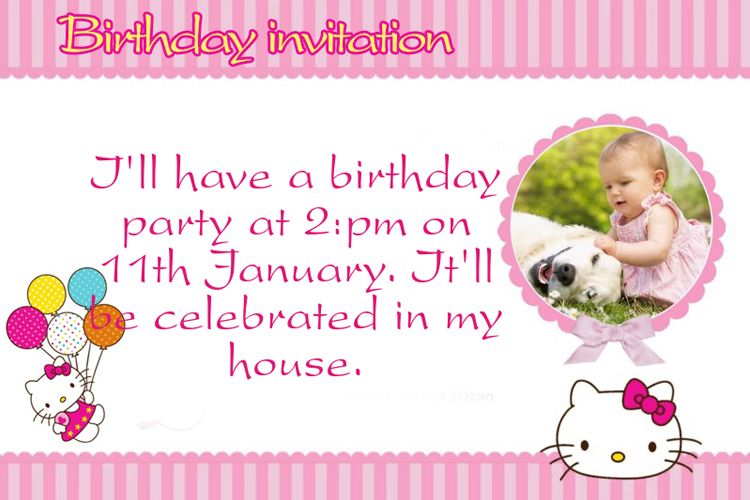 Pink birthday invitation