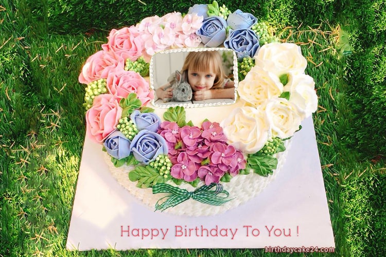 Natural Birthday Cake With Name And Photo