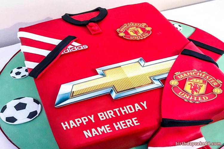 Manchester United Birthday Cake With Name
