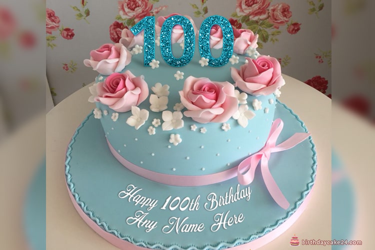 Happy 100th Birthday Cake With Name