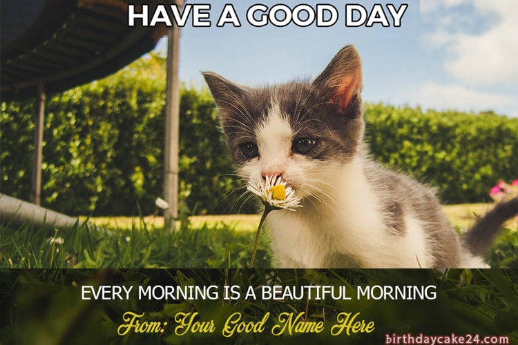 Good Morning Have A Nice Day Card With Name Pictures