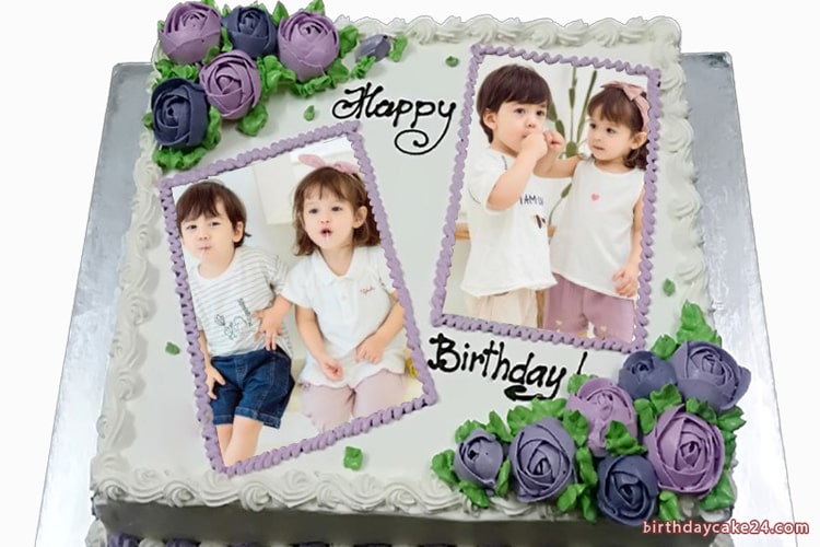 Birthday Cake Dual Photo Frame Edit