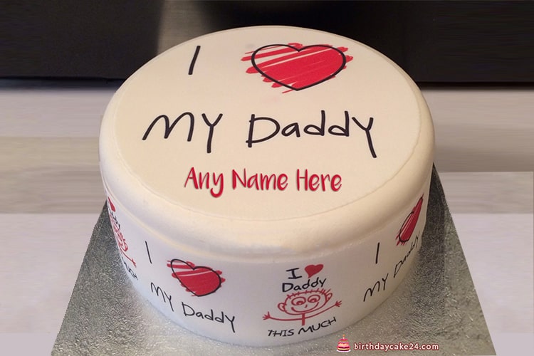 Happy Birthday Cake For Father With Name On It