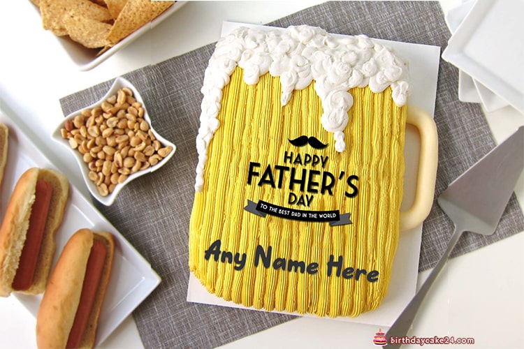 Happy Father's Day Birthday Cake With Name Edit