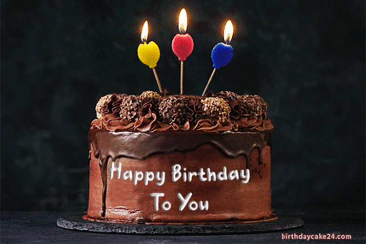 Yummy Birthday cake GIF animation with candles burning  Download on  Funimadacom
