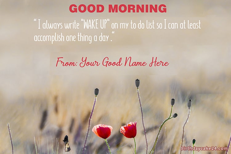 Beautiful Good Morning Wish Card With Flower