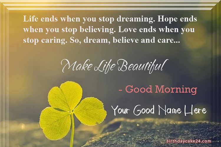 Make Life Beautiful Day Card Images With Name Edit