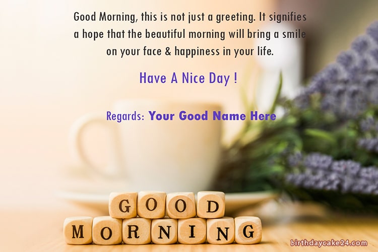 Good Morning Wish Card With Name Online