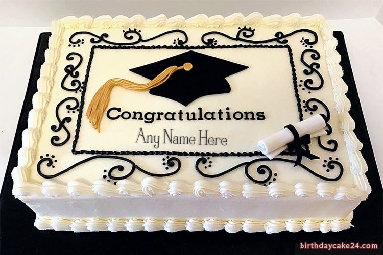Congratulation Graduation Cake With Name Edit
