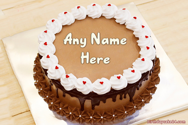 Lovely Chocolate Birthday Cake With Name Edit