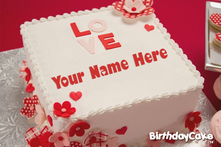 Romantic Birthday Cake for Lover With Name