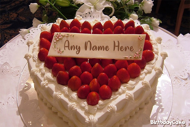 Strawberry Birthday Cake Of Name Generator